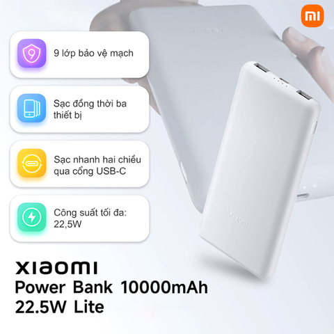Pin sạc dự phòng Xiaomi Power Bank 10000mAh 22.5W Lite