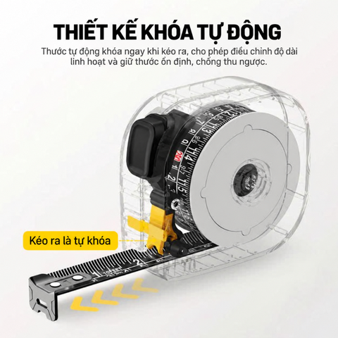 Thước dây cuộn tự khóa Atuman TP1 dài 3m, độ chính xác cao