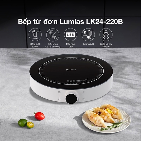 Bếp từ đơn Lumias LK24-220E màu trắng / LK24-220W màu be sữa