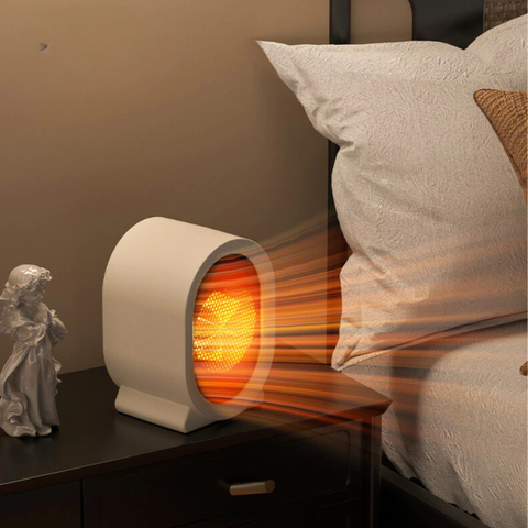 Máy Sưởi Mini Để Bàn có tấm lưới cách nhiệt an toàn, Quạt Sưởi Ấm Mini Hồng Ngoại Tiện Lợi