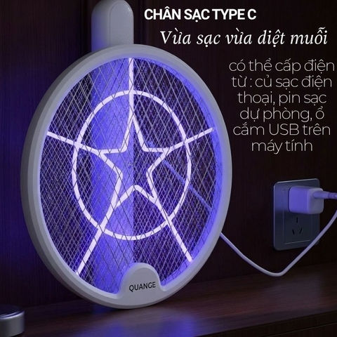Vợt muỗi đa năng gấp gọn Quange SW1 – Vừa là vợt muỗi, vừa là đèn bắt muỗi tự động