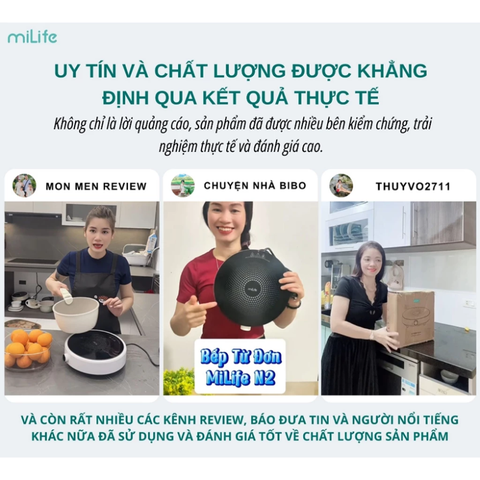 Bếp từ miLife N2 9 mức nhiệt, hẹn giờ, đun liu riu
