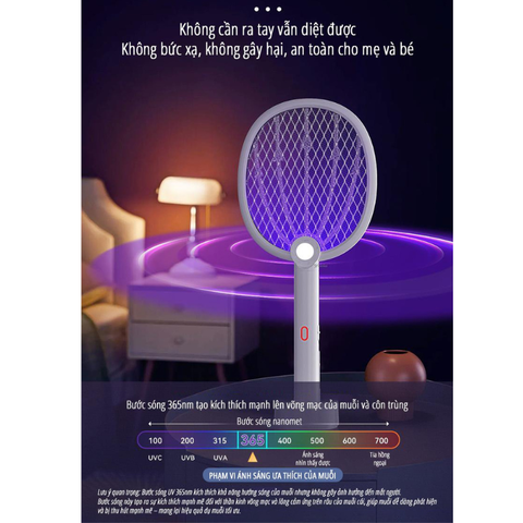 Vợt kiêm đèn bắt muỗi Milife B2