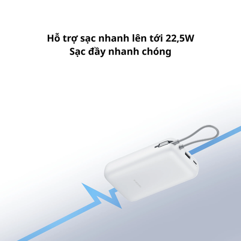 Sạc Dự Phòng Xiaomi Power Bank 20000mAh (Integrated Cable) TH | Sạc Nhanh |