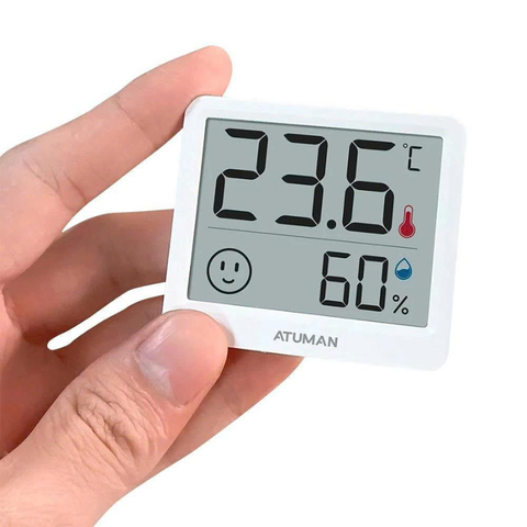 Máy đo độ ẩm nhiệt độ Atuman THmini với màn hình LCD 2,5 inch