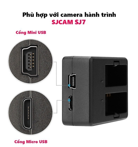 Dock sạc đôi cho camera hành trình SJCAM SJ7 STAR, sạc pin cho camera hành động SJCAM SJ7 STAR