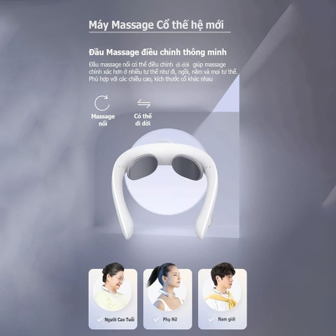 Máy massage cổ Jeeback G6 nhỏ gọn thanh lịch, 4 vùng nhiệt nóng và nhiều chế độ massage