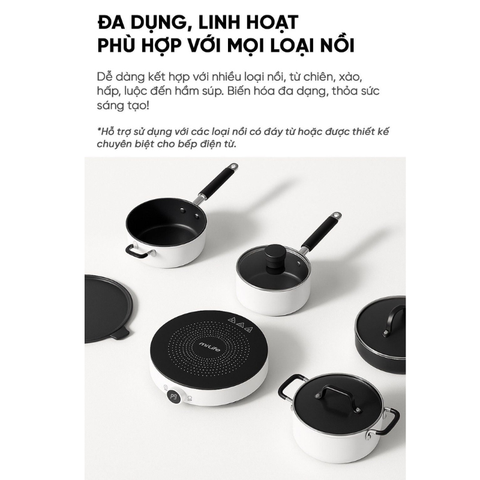 Bếp từ miLife N2 9 mức nhiệt, hẹn giờ, đun liu riu