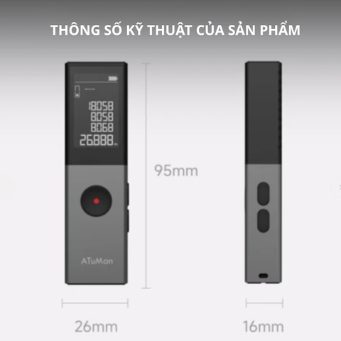 Máy đo laser tia xanh Atuman LSB, khoảng đo 50m