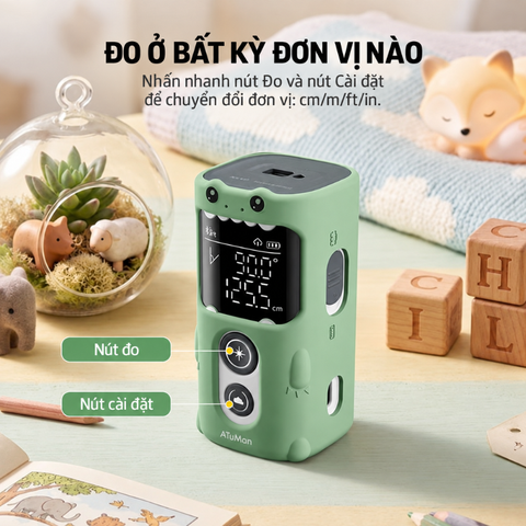 Máy đo chiều cao, thước đo khoảng cách Atuman HM1, đo tối đa 50m, độ chính xác cao, kết nối app