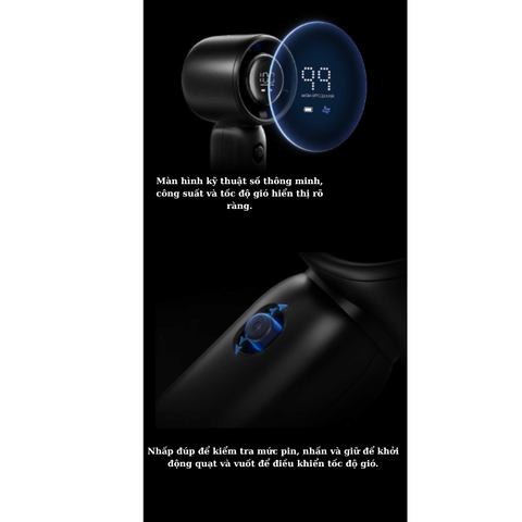 Quạt cầm tay mini QiSolove F15 10W pin 4000mAh