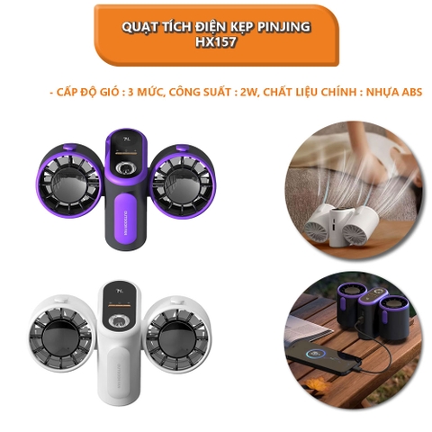 Quạt tích điện kẹp cài áo, để bàn Pinjing out door fan HX157