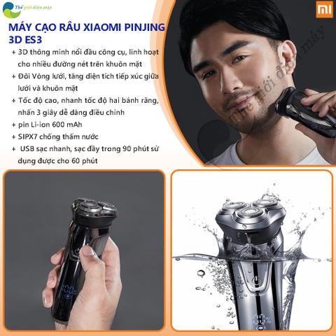 Máy Cạo Râu Xiaomi PINJING 3D ES3 - Bảo Hàng 6 Tháng