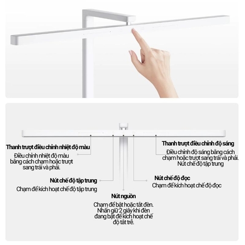 Đèn bàn học Xiaomi LED Desk Lamp 2 – Đèn bàn làm việc chống chói, ánh sáng dịu mắt, cảm ứng thông minh