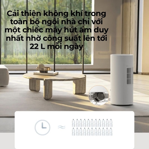 Máy Hút Ẩm Xiaomi 22L Smart Dehumidifier Bình chứa 4.5L  Điều Khiển App Mi Home sấy Quần Áo bảo hành 12 tháng