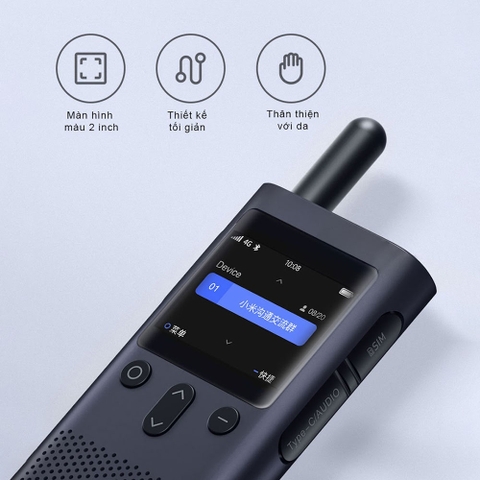 Bộ đàm Xiaomi 4G Walkie Talkie 3 model DJJQGB01FY khoảng cách liên lạc lên đến 5000km