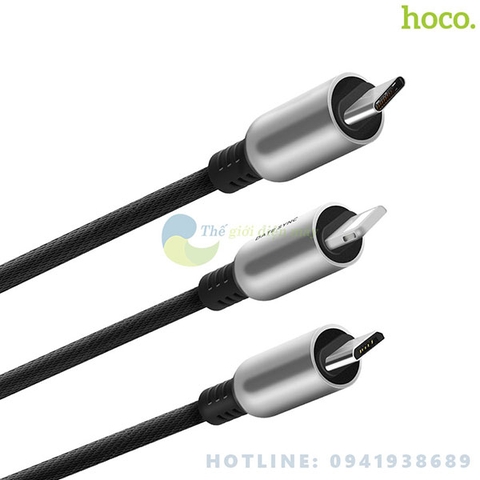 Cáp sạc đa năng Hoco U17 3 đầu