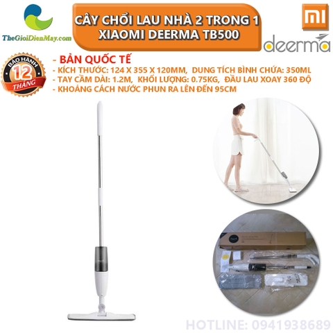 [Bản quốc tế] Cây chổi lau nhà 2 trong 1 Xiaomi Deerma TB500 vừa xịt nước vừa lau khô