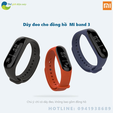 Dây đeo cao su thời trang cho đồng hồ thông minh Xiaomi Miband 3, Mi band 4