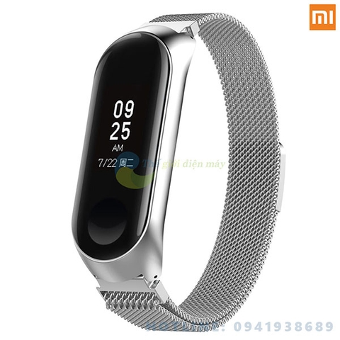 Dây đeo kim loại cho Milane đồng hồ thông minh Xiaomi Mi band 3, Mi band 4