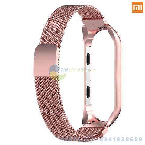 Dây đeo kim loại cho Milane đồng hồ thông minh Xiaomi Mi band 3, Mi band 4