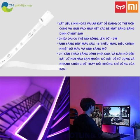 Đèn led dây xiaomi Yeelight Lightstrip Plus Thông Minh chiều dài 1m