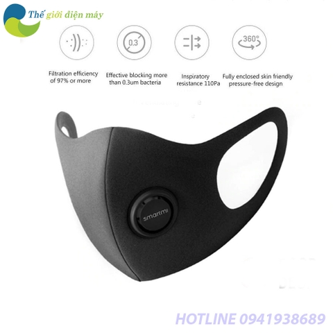 Khẩu trang kháng khuẩn chống bụi cao cấp Xiaomi Smartmi KN95
