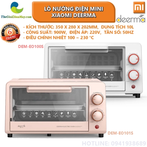 [Bản quốc tế] Lò nướng điện mini Xiaomi Deerma DEM-EO100S/DEM-EO101S dung tích 10L