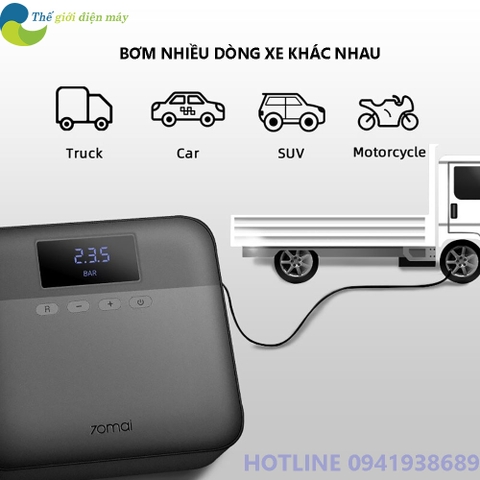 Máy bơm lốp xe ô tô mini tự động Xiaomi 70mai Midrive TP03