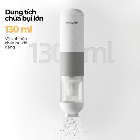 Máy hút bụi mini không dây Quange V01 – Máy hút bụi cầm tay lực hút mạnh 4000Pa – Pin 5000mAh – Dùng cho ô tô và gia đình