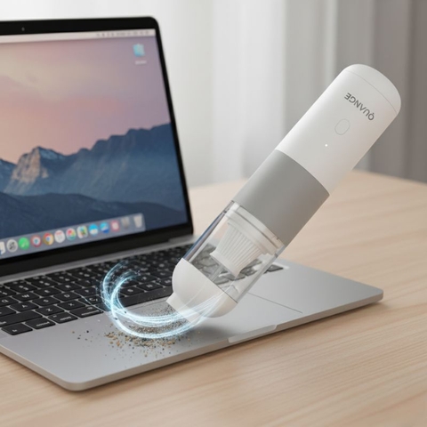 Máy hút bụi mini không dây Quange V01 – Máy hút bụi cầm tay lực hút mạnh 4000Pa – Pin 5000mAh – Dùng cho ô tô và gia đình