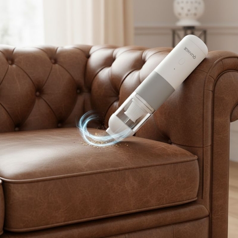 Máy hút bụi mini không dây Quange V01 – Máy hút bụi cầm tay lực hút mạnh 4000Pa – Pin 5000mAh – Dùng cho ô tô và gia đình