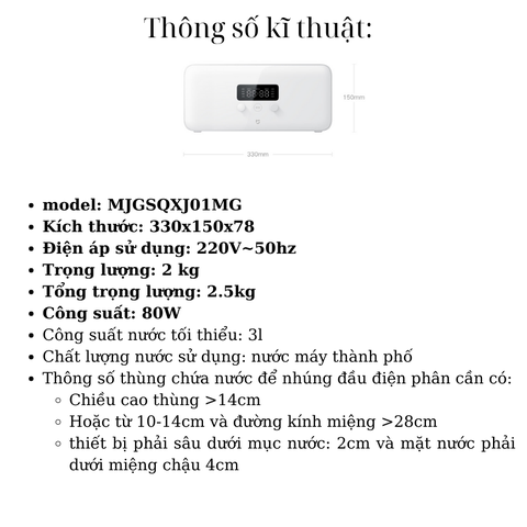 Máy khử trùng rau củ Xiaomi Mijia MJGSQXJ01MG - Sự lựa chọn thông minh cho gia đình bạn