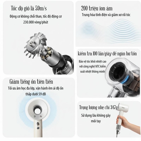 Máy Sấy Tóc Thông Minh Pinjing H01: Động Cơ Không Chổi Than – Đẳng Cấp Chăm Sóc Tóc Chuẩn Salon