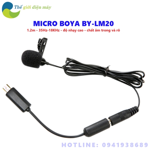 Micro cài áo Boya By-LM20