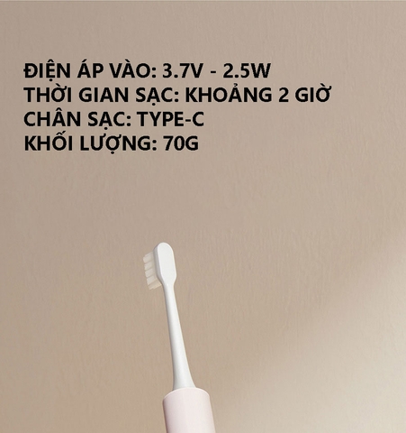 Bàn chải điện Xiaomi Mijia T200 Sonic, Bàn chải được thiết kế đơn giản, nhỏ gọn