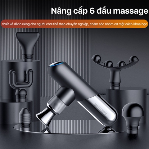 Máy Massage Cầm Tay Mini PHILIPS 7501-6 đầu massage chuyên dụng, lực đấm mạnh 8mm