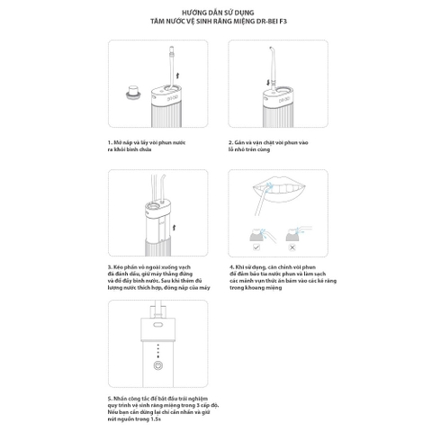 Tăm nước vệ sinh răng miệng Dr.Bei F3