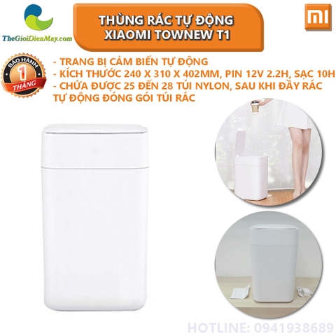 Thùng rác tự động thông minh Xiaomi Townew T1 15.5L