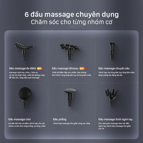 Máy Massage Cầm Tay PHILIPS 7323-3203G Với 7 cấp độ điều chỉnh,Kết hợp 6 đầu massage chuyên dụng