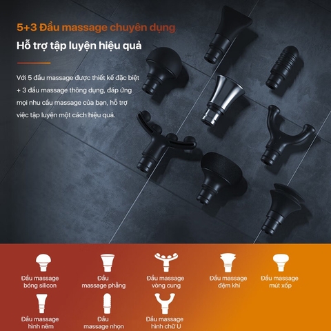 Máy Massage Cầm Tay PHILIPS 5201G-động cơ cấu tạo bằng kim loại,sáng tạo với đầu massage đệm khí