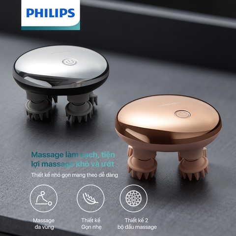 Máy Massage Da Đầu Đa Năng PHILIPS 1301-massage làm sạch,tiện lợi massage khô và ướt