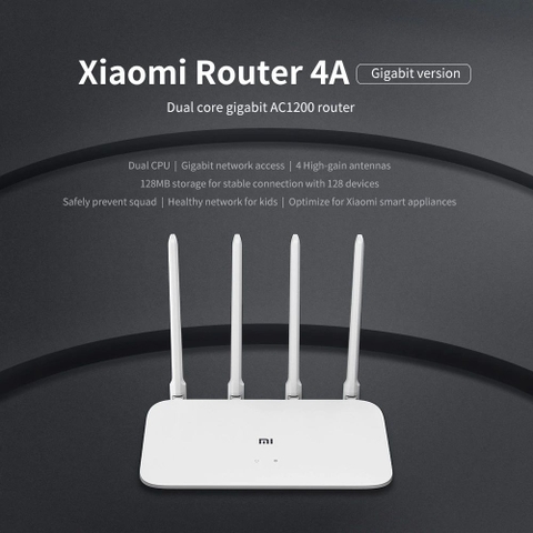 Bộ Phát Wifi Xiaomi Router 4A Gigabit Công Suất 2.4 GHz và 5 Ghz 4 Angten 16MB ROM 128MB RAM DDR3