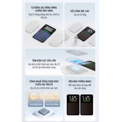 Cân điện tử thông minh Body Fat Milife S40 đo 23 chỉ số, kết nối app Mihome