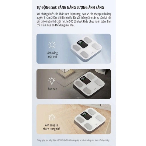 Cân điện tử thông minh Body Fat Milife S40 đo 23 chỉ số, kết nối app Mihome
