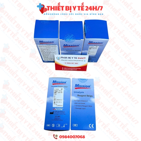 Que thử nước tiểu ACON Mission 3 thông số (Glu/pH/Pro) - Hộp 100 que