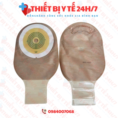 [HÀNG CHUẨN] Túi hậu môn nhân tạo loại đục 1 mảnh 4009V khóa dán thông minh có than hoạt tính khử mùi