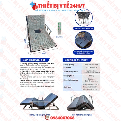 Tựa Lưng Điện Cao Cấp XSJ-II Đa Năng Nâng Đầu,Nâng Chân,Nghiêng Trái Phải