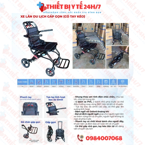 Xe Lăn Du Lịch Gấp Gọn Siêu Nhẹ XL-84S
