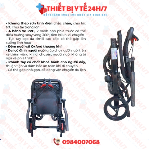 Xe Lăn Du Lịch Gấp Gọn Siêu Nhẹ XL-84S